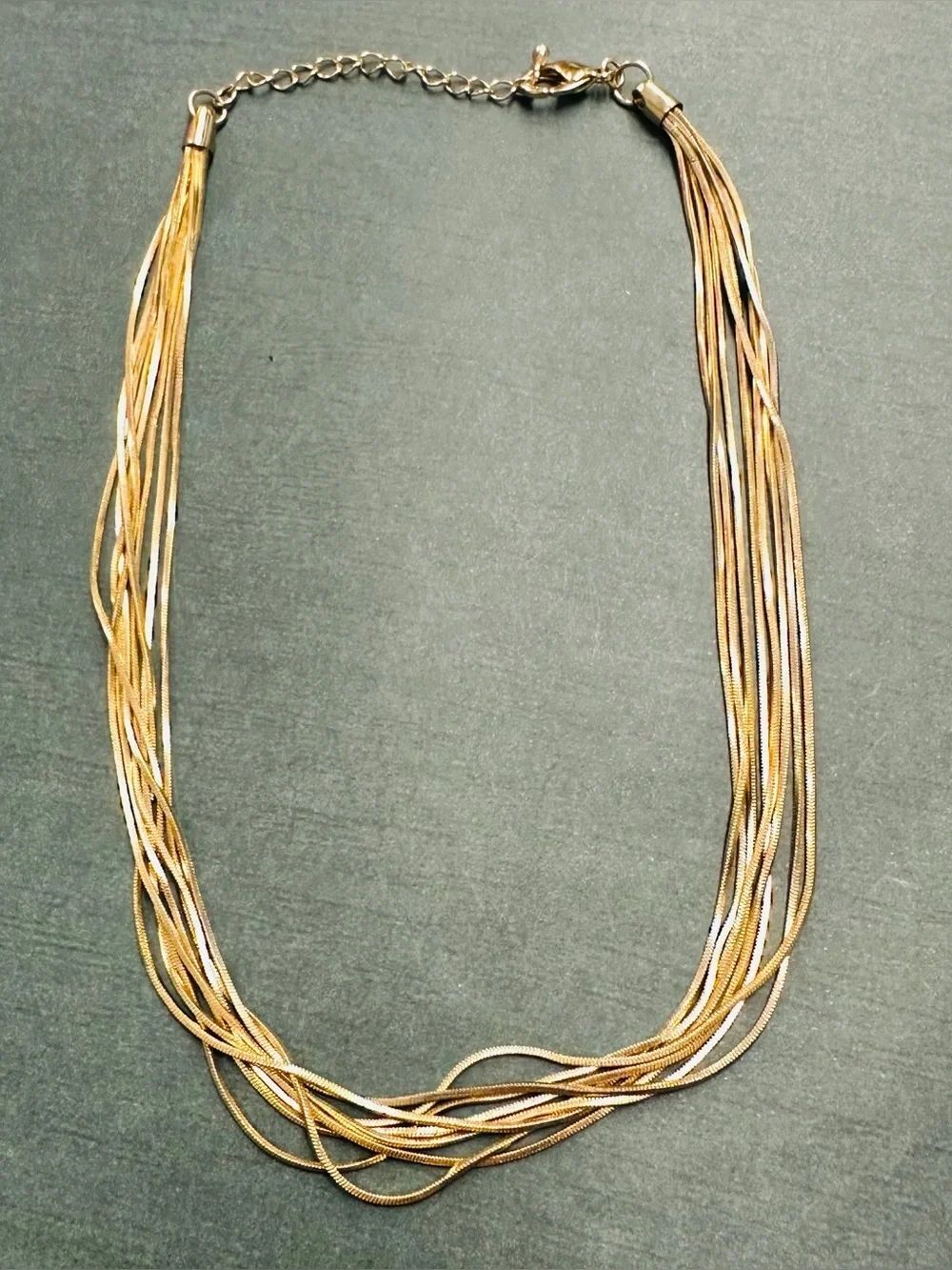 Gold Mutistrand Snake Chain Necklace B12